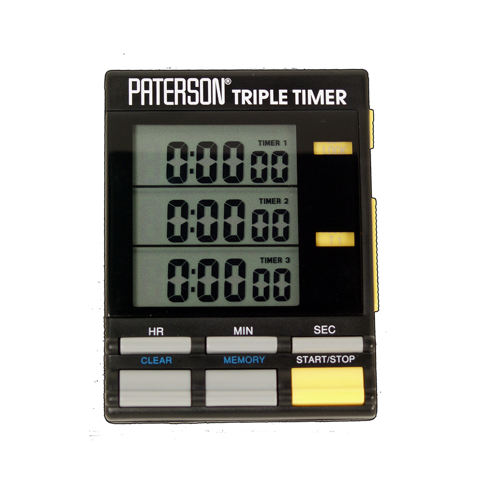 Triple Timer Clock Special Order Paterson Darkroom